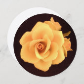 黄色バラ高精細カード 招待状 (正面/裏面)