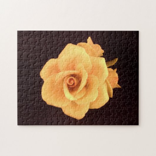 黄色バラ11のx 14インチの静まる挑戦パズル ジグソーパズル (横)