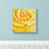 黄色バラ キャンバスプリント (インサイチュ (ウッドフロア))