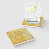 黄色バラ ストーンコースター (横)