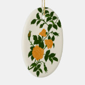 黄色バラ、パーソナライズな背部 セラミックオーナメント (右)