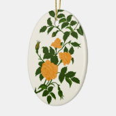 黄色バラ、パーソナライズな背部 セラミックオーナメント (左)