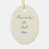 黄色バラ、パーソナライズな背部 セラミックオーナメント (裏面)