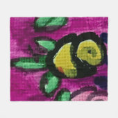 黄色バラ フリースブランケット (正面(横))