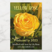 黄色バラ フードラベル (シングルラベル)