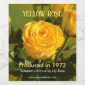 黄色バラ ワインラベル (シングルラベル)