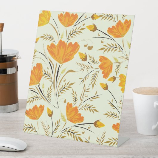 黄色バラ 台座サイン (インサイチュ)