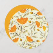 黄色バラ 招待状 (正面/裏面)