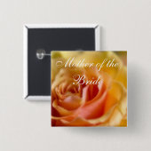 黄色バラ • 結婚式ボタン 缶バッジ (正面&裏面)