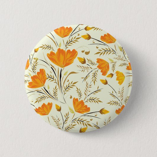 黄色バラ 缶バッジ (正面)