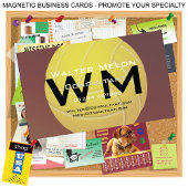 黄色バレーボール🏐赤自然背景カスタム マグネット名刺