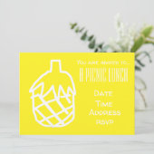 黄色パイナップルフルーツサマーピクニックランチパーティー 招待状 (スタンド正面)