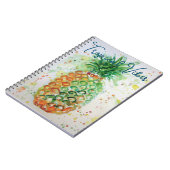 黄色パイナップルフルーツビーチイ熱帯性風疹 ノートブック (左側)