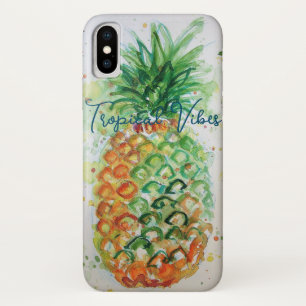 黄色パイナップルフルーツビーチイ熱帯性風疹 iPhone X ケース