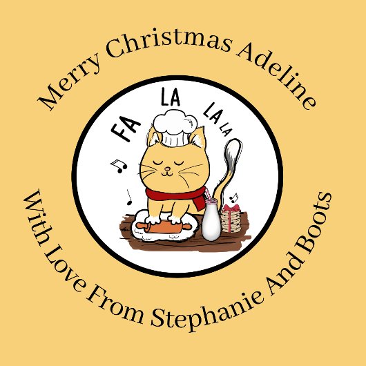 黄色パーソナライズされたおもしろいのクリスマス淡い色の猫 ラッピングペーパー