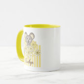 黄色パーソナライズされたかわいいベビーコアラベキッズ マグカップ (正面左)