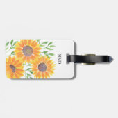 黄色パーソナライズされたのひまわり  ラゲッジタグ (裏面横)