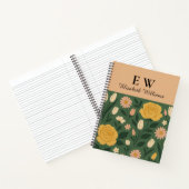 黄色パーソナライズされたのエレガントバラのフローラ手帳 ノートブック (内部)