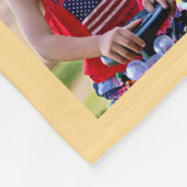 黄色パーソナライズされたの写真コラージュモノグラムのギフト フリースブランケット (角)