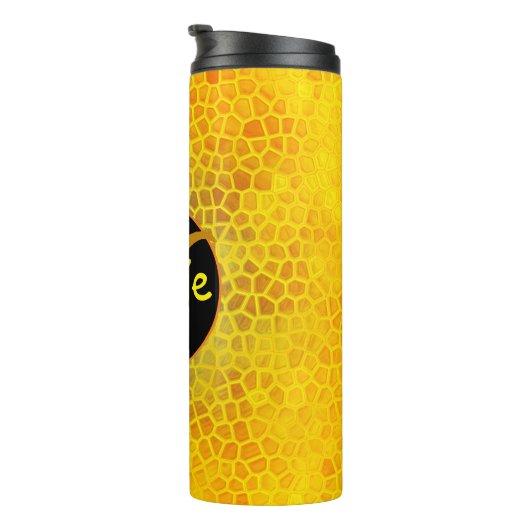 黄色パーソナライズされたの恐竜の隠れ家 タンブラー (回転右)