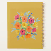 黄色パーソナライズされたの水色の花 プランナー手帳 (裏面)