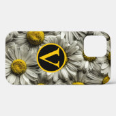 黄色パーソナライズされたの白と黒のデイジー花 Case-Mate iPhoneケース (裏面 (横))