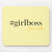 黄色パーソナライズされたの#GirlBoss名 マウスパッド (正面)