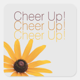 黄色パーソナライズされたエレガント花茶色応援アップ スクエアシール