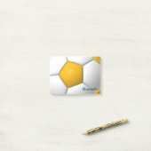 黄色パーソナライズされたサッカー皿 ポストイット (デスク上)