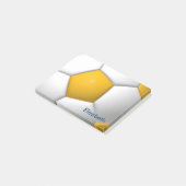 黄色パーソナライズされたサッカー皿 ポストイット (アングル)