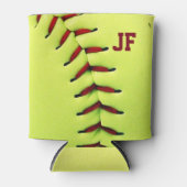 黄色パーソナライズされたソフトボール 缶クーラー (正面)