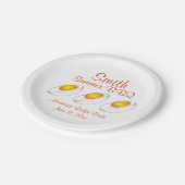 黄色パーソナライズされたデベイル卵サマーBBQピクニック ペーパープレート (アングル)