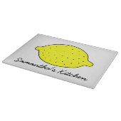 黄色パーソナライズされたレモンのガラス切り板 カッティングボード (角)