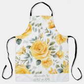 黄色パーソナライズされたローズ&RX薬局 エプロン (正面)