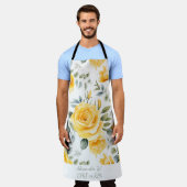 黄色パーソナライズされたローズ&RX薬局 エプロン (着用した状態)