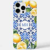 黄色パーソナライズされた水色レモンシトラスフルーツ Case-Mate iPhoneケース (裏面)