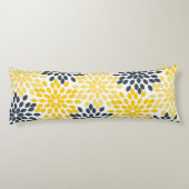 黄色パーソナライズされた灰色の炭モダンフローラ ボディピロー (裏面)