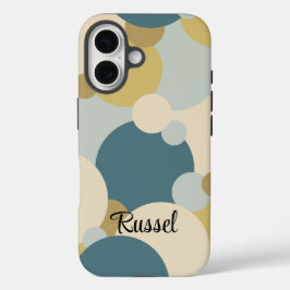 黄色パーソナライズされた青色分子iPhoneケース iPhone 16ケース