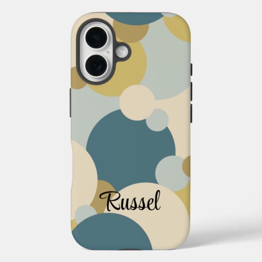 黄色パーソナライズされた青色分子iPhoneケース Case-Mate iPhoneケース (裏面)