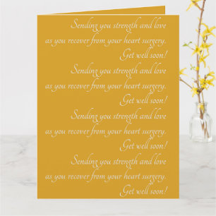 黄色パーソナライズされたGet Well Wishesハート カード