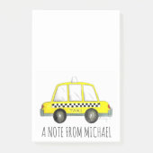 黄色パーソナライズされたNYCタ市松模様にクシーCabポスト ポストイット (正面)