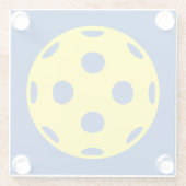 黄色ピックボールデザイングラス飲料コースター ガラスコースター (裏面)