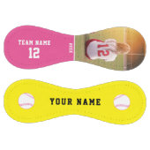 黄色ピンクチーム名選手番号写真 ソフトボール (パネル)