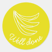 黄色ファンキーの幸せバナナよく行わ教えれた ラウンドシール (正面)