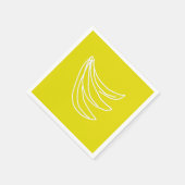 黄色ファンキーハッピーバナナ スタンダードカクテルナプキン (角)