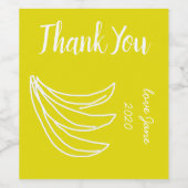 黄色ファンキーハッピーバナナ ワインラベル (シングルラベル)