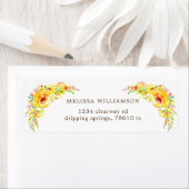 黄色フィールドフローラ差出人住所ラベル ラベル (インサイチュ)