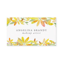 黄色フェミニンの水色花模様