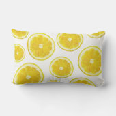 黄色フレッシュレモンスライスカスタム文字 ランバークッション (裏面)