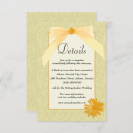 黄色フローラとボー結婚ズ詳細 エンクロージャーカード